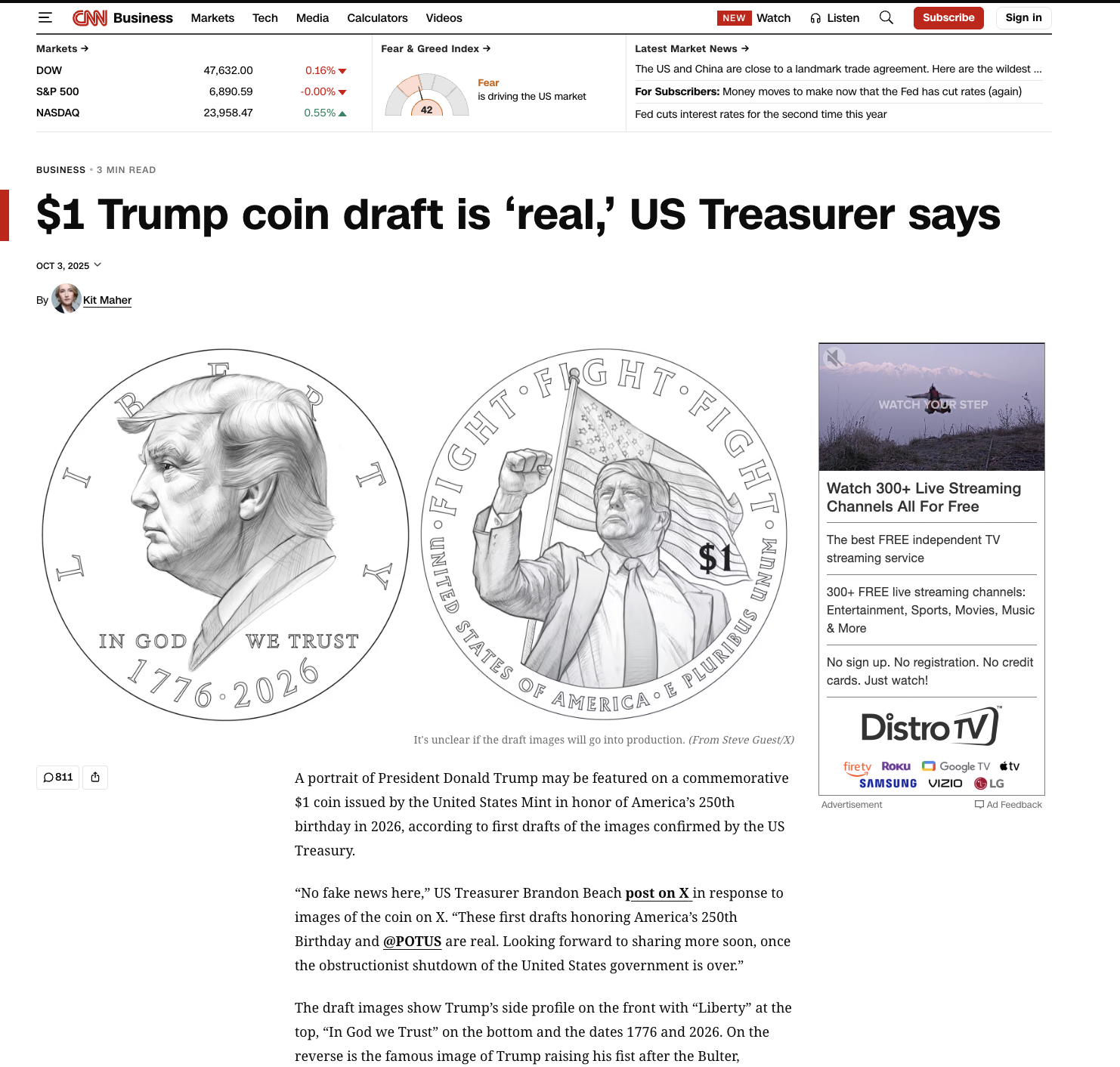 Gold Trump Coin 2026 - Official Commemorative Coin